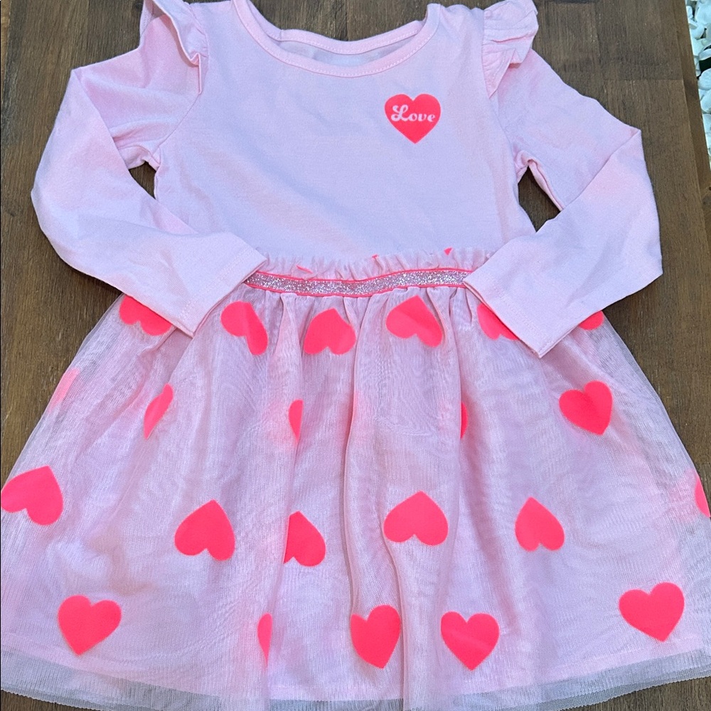 Cat & Jack Pink Love Heart Dress